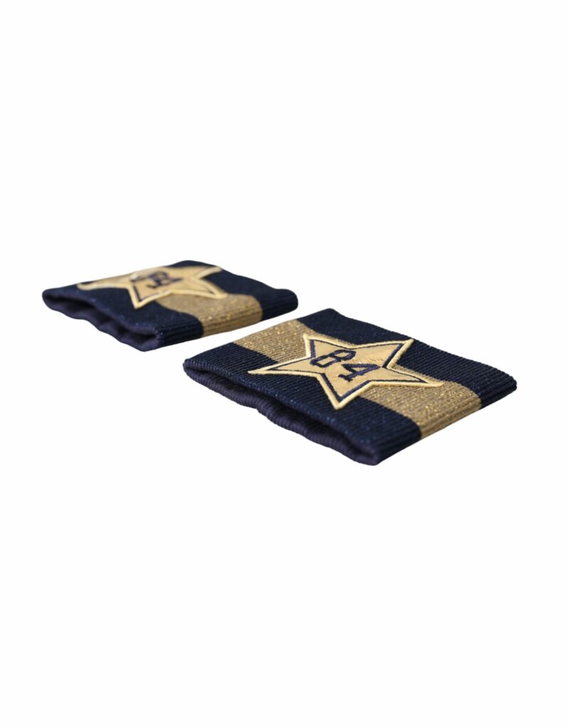 Dolce & Gabbana Black Gold Logo Star 84 Viscose Wristband - Image 6