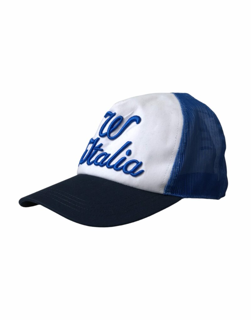 Dolce & Gabbana Blue White Black Italia Mesh Baseball Hat - Image 2