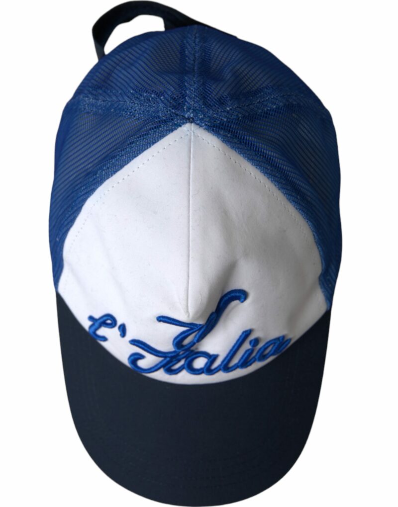 Dolce & Gabbana Blue White Black Italia Mesh Baseball Hat - Image 5