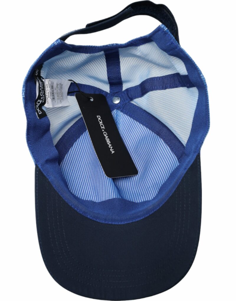 Dolce & Gabbana Blue White Black Italia Mesh Baseball Hat - Image 7