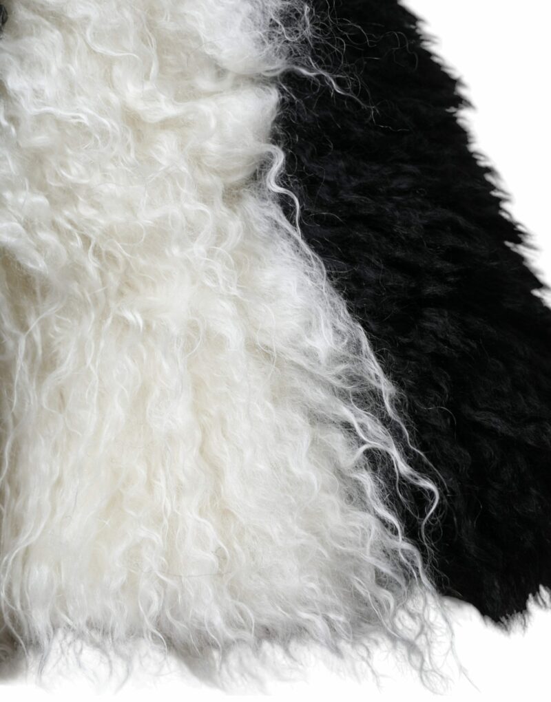 Dolce & Gabbana Black White Stripes Mohair Fur Bucket Hat - Image 2