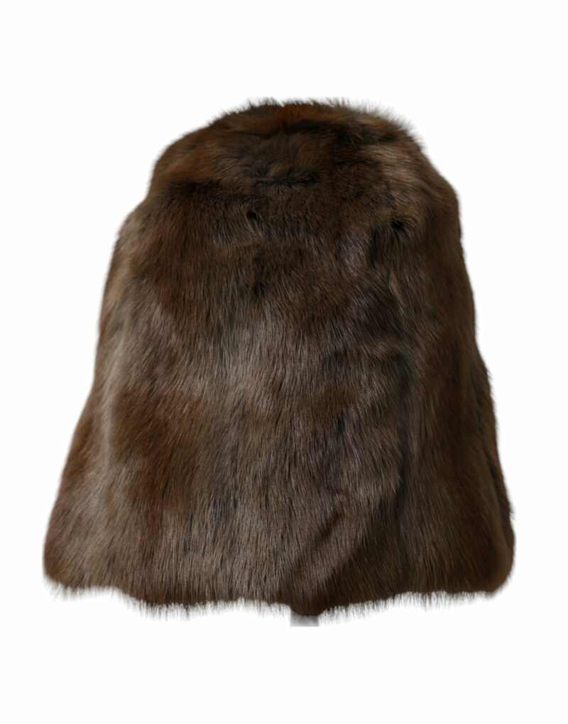 Dolce & Gabbana Brown Weasel Fur Womens Cashmere Hat Beanie - Image 2