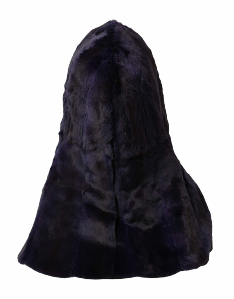 Dolce & Gabbana Black Weasel Fur Whole Head Wrap Hat - Image 2