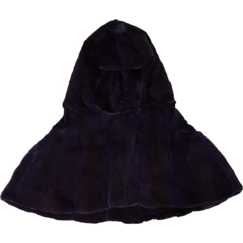 Dolce & Gabbana Black Weasel Fur Whole Head Wrap Hat - Image 4