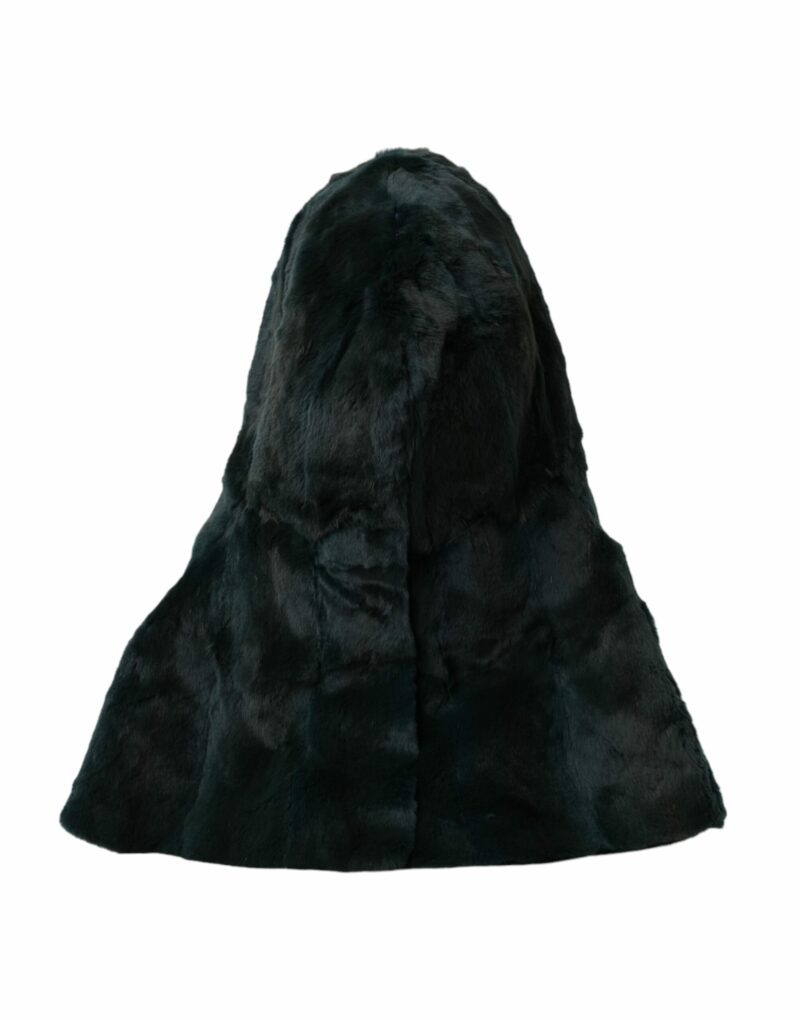Dolce & Gabbana Black Weasel Fur Whole Head Wrap Hat - Image 3