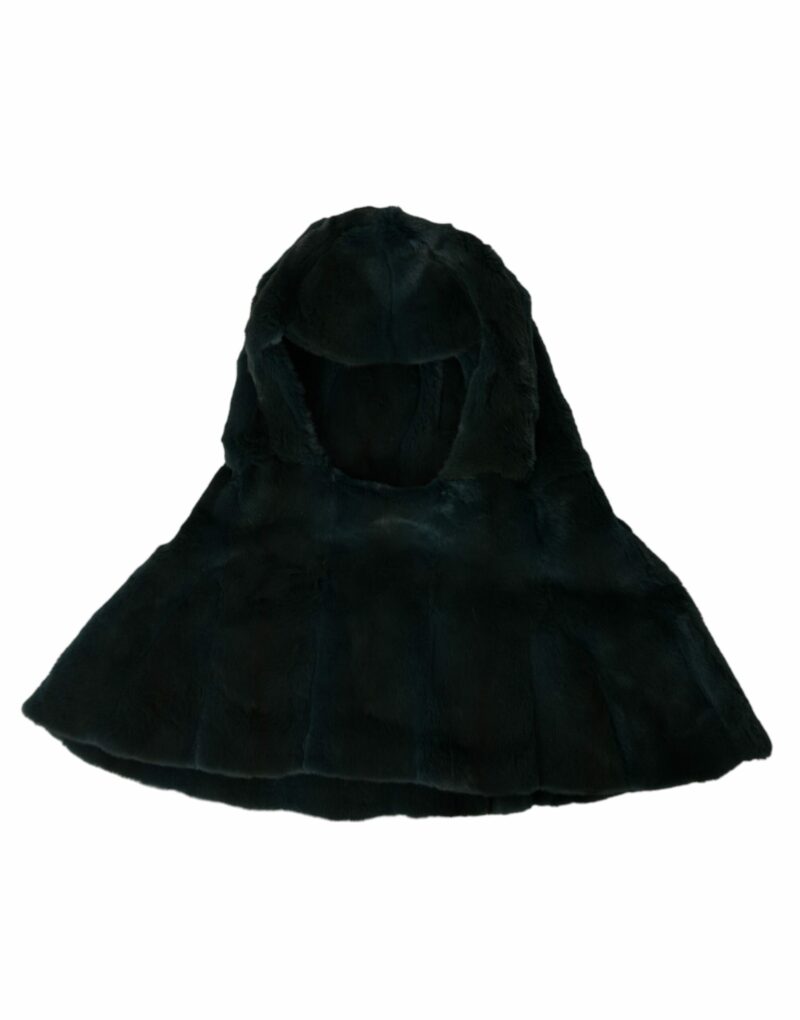 Dolce & Gabbana Black Weasel Fur Whole Head Wrap Hat - Image 4