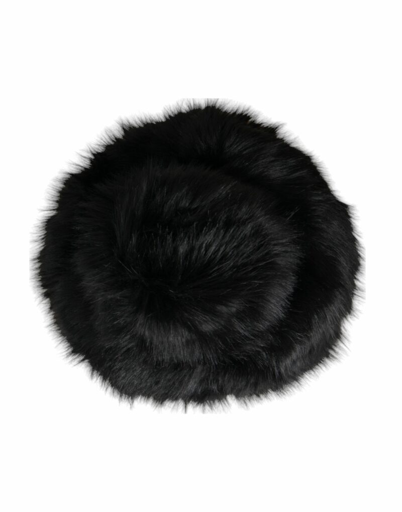 Dolce & Gabbana Black Faux Fur Womens Bucket Hat - Image 3