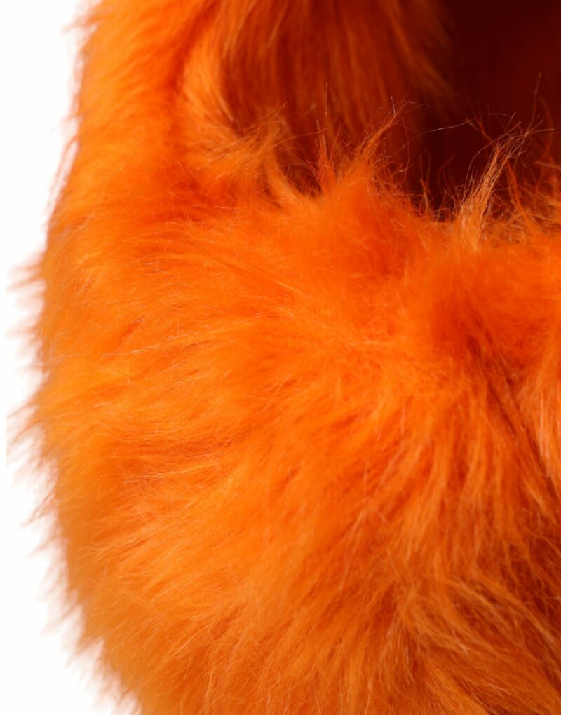 Dolce & Gabbana Orange Faux Fur Whole Head Wrap Hat - Image 5