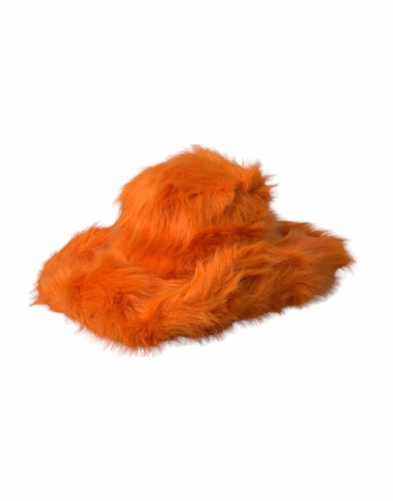 Dolce & Gabbana Orange Faux Fur Polyester Fedora Hat - Image 2