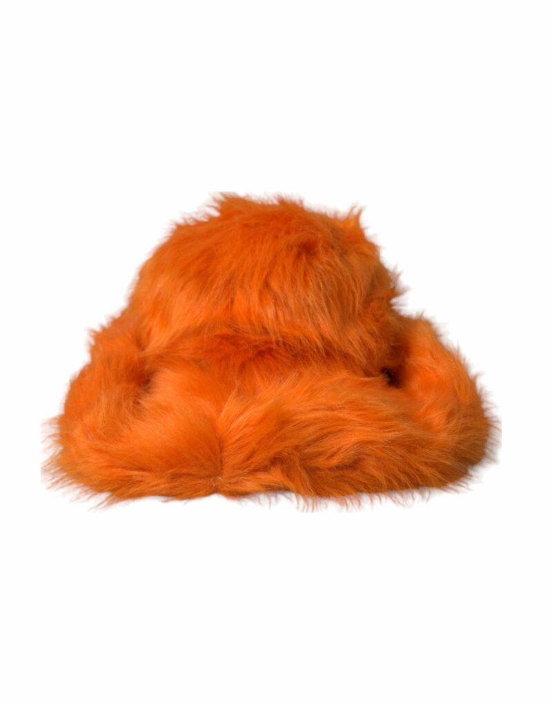 Dolce & Gabbana Orange Faux Fur Polyester Fedora Hat - Image 3