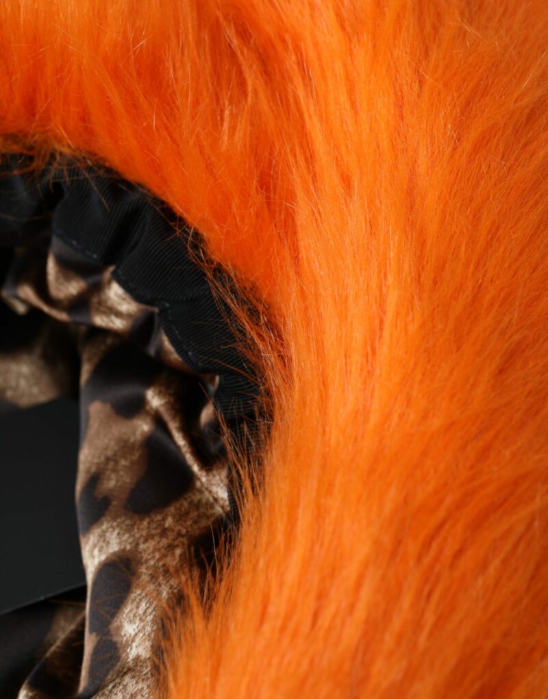 Dolce & Gabbana Orange Faux Fur Polyester Fedora Hat - Image 6