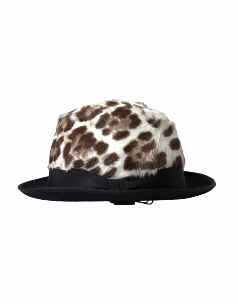 Dolce & Gabbana Multicolor Leopard Women Fedora Hat - Image 3