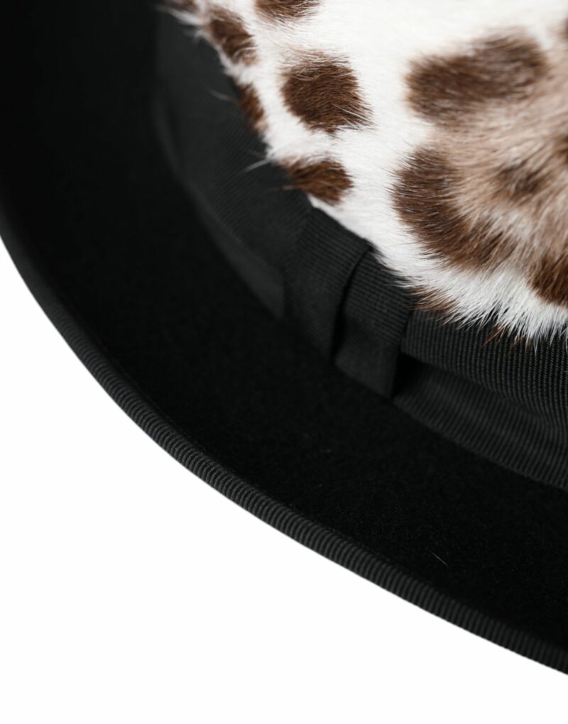 Dolce & Gabbana Multicolor Leopard Women Fedora Hat - Image 4