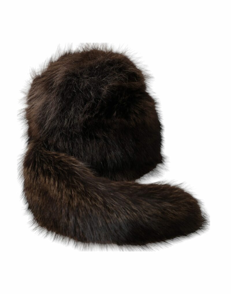 Dolce & Gabbana Women Brown Raccoon Fur Bucket Hat - Image 2