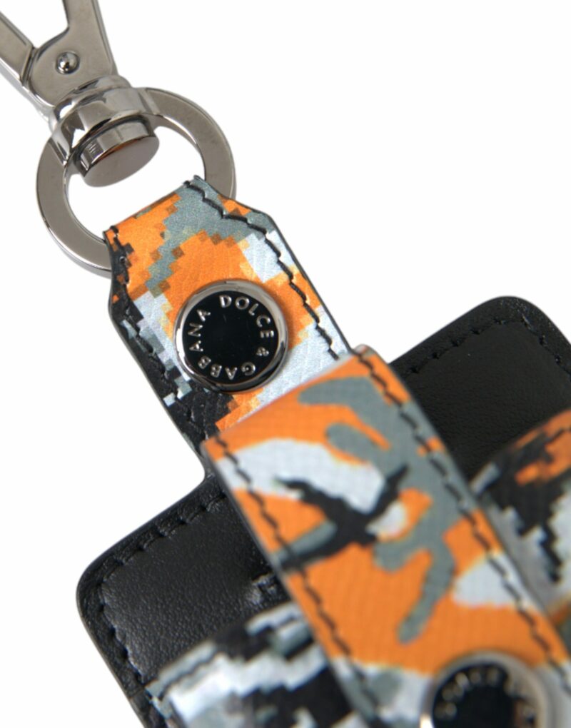 Dolce & Gabbana Multicolor Camouflage Print Leather Metal Airpods Case - Image 3
