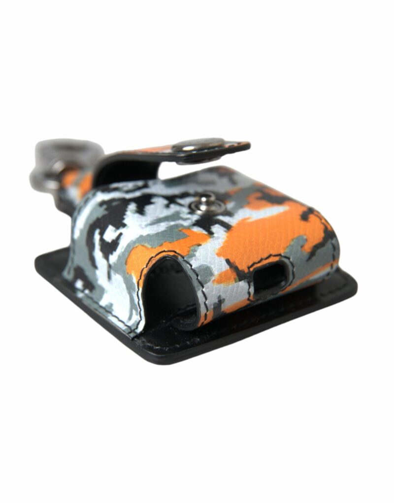 Dolce & Gabbana Multicolor Camouflage Print Leather Metal Airpods Case - Image 4