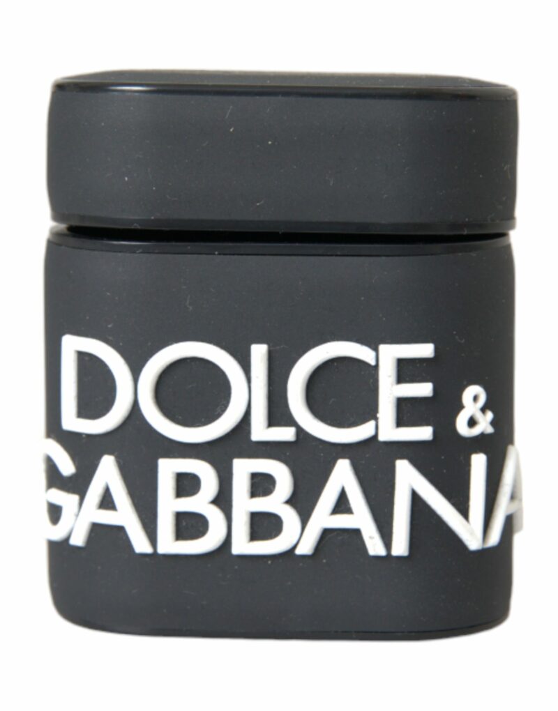 Dolce & Gabbana Black White Silicone Embossed Logo Airpods Case - Image 2