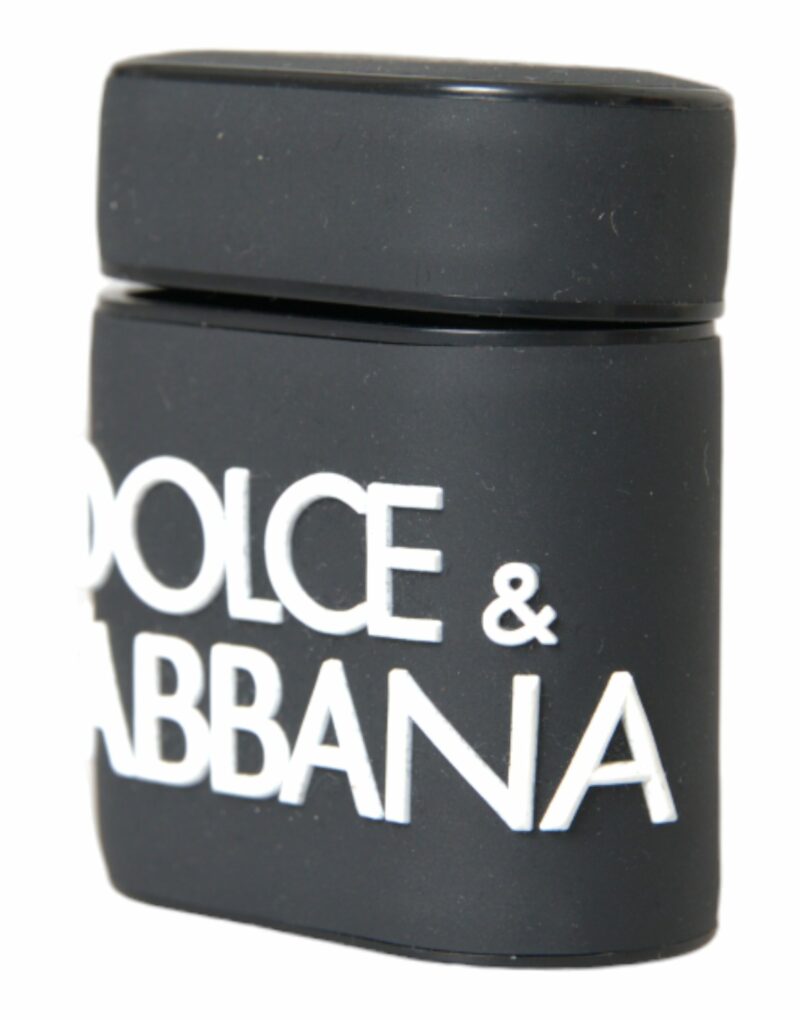 Dolce & Gabbana Black White Silicone Embossed Logo Airpods Case - Image 3