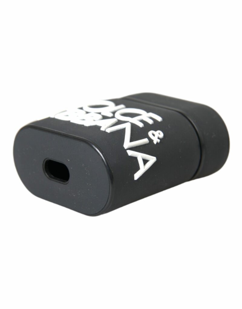 Dolce & Gabbana Black White Silicone Embossed Logo Airpods Case - Image 5
