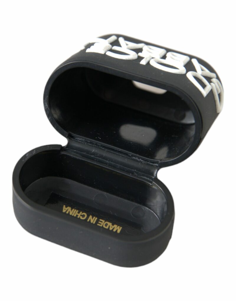 Dolce & Gabbana Black White Silicone Embossed Logo Airpods Case - Image 6