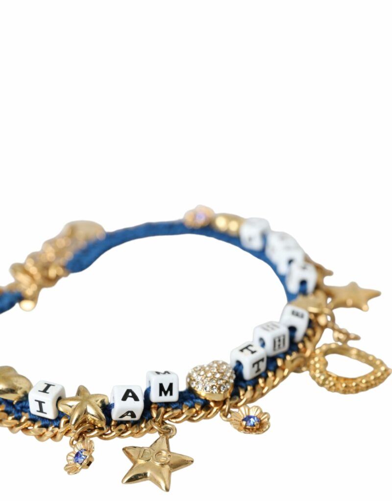Dolce & Gabbana Gold Tone Brass Chain Iam The Star Bracelet - Image 3