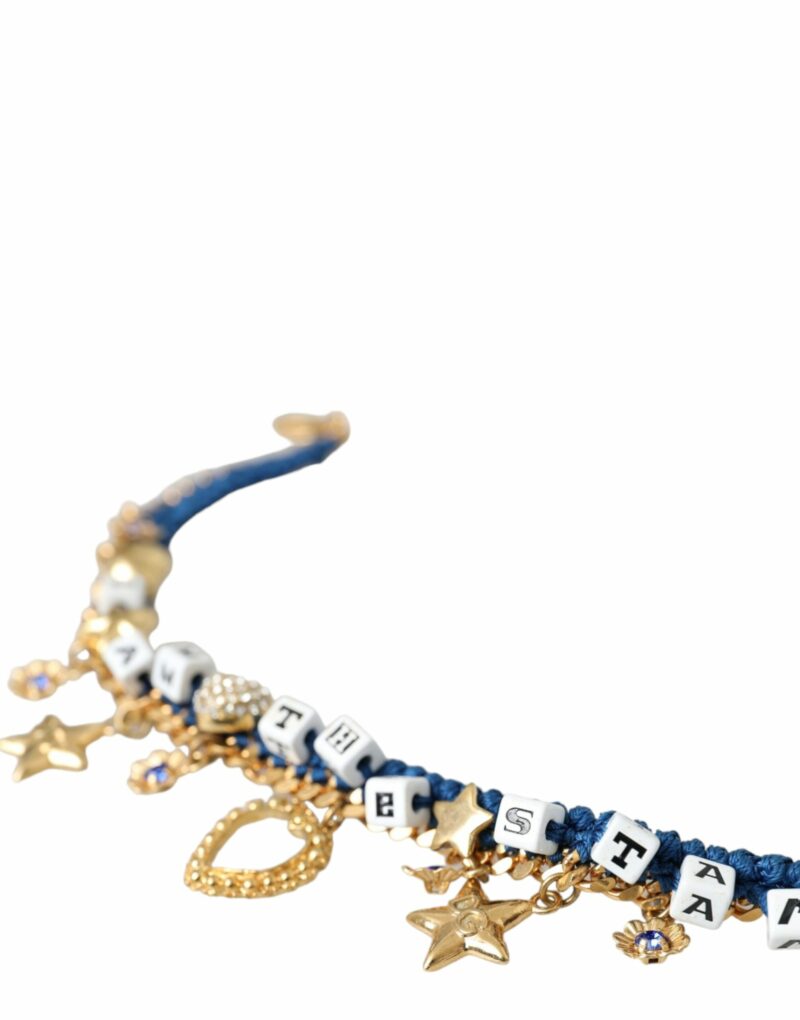 Dolce & Gabbana Gold Tone Brass Chain Iam The Star Bracelet - Image 6