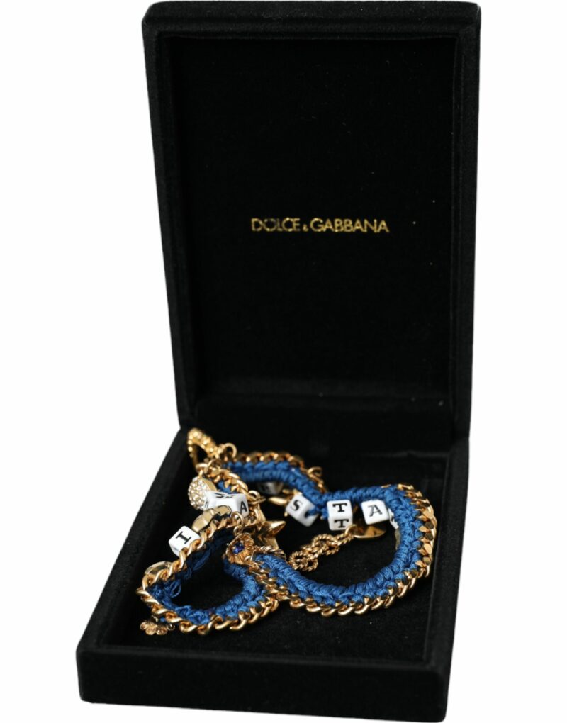 Dolce & Gabbana Gold Tone Brass Chain Iam The Star Bracelet - Image 7