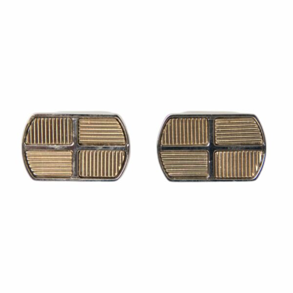 Dolce & Gabbana Silver Gold Plated Metal Brass Pin Cufflinks