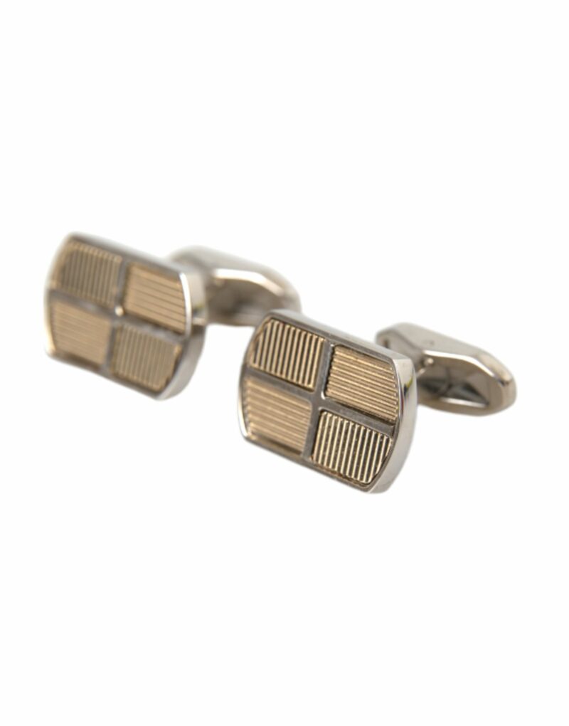 Dolce & Gabbana Silver Gold Plated Metal Brass Pin Cufflinks - Image 2