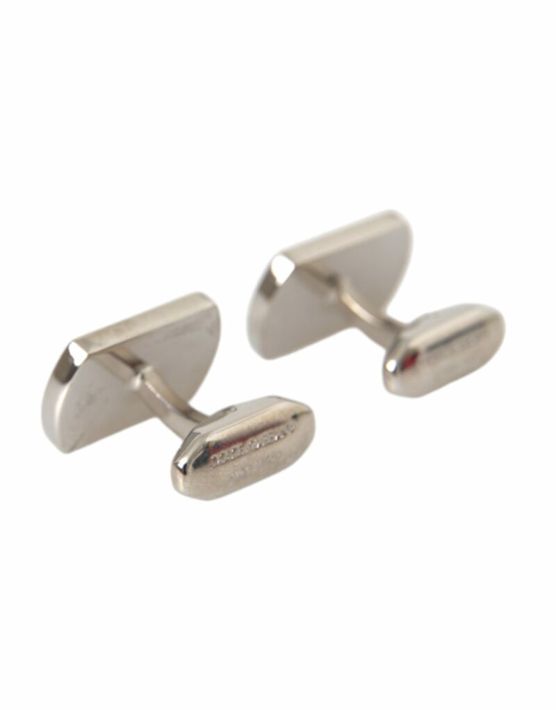 Dolce & Gabbana Silver Gold Plated Metal Brass Pin Cufflinks - Image 3