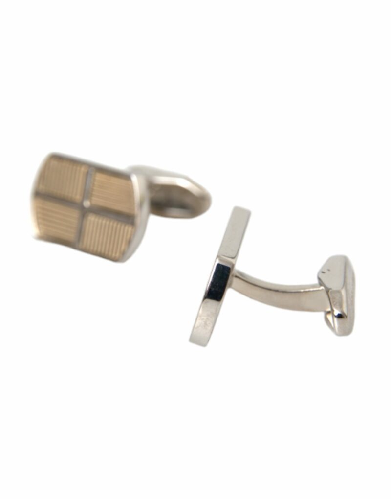 Dolce & Gabbana Silver Gold Plated Metal Brass Pin Cufflinks - Image 6