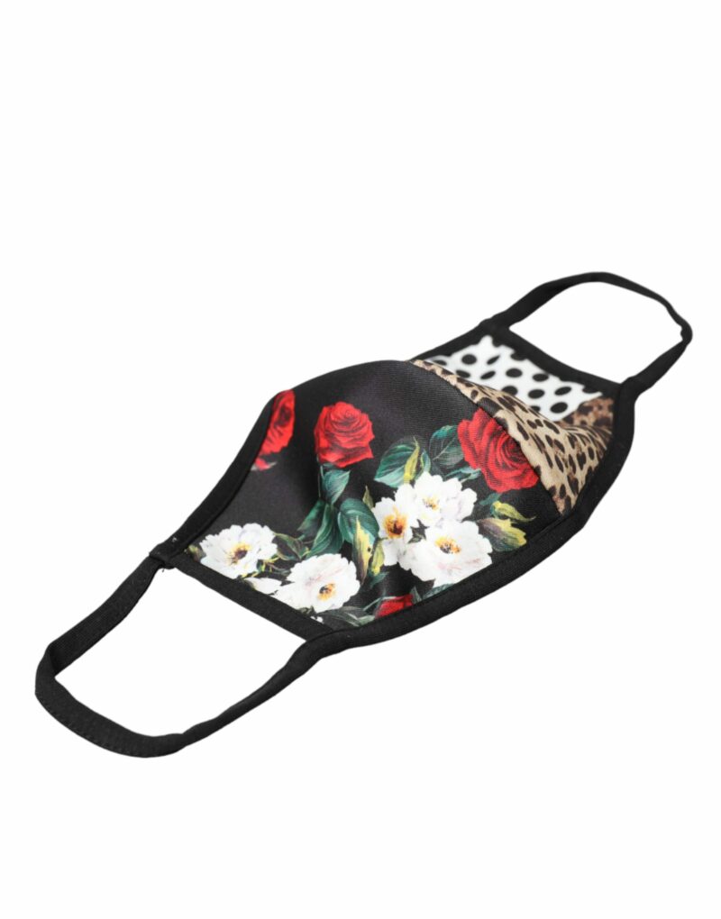 Dolce & Gabbana Multicolor Leopard Floral Elastic Ear Strap Face Mask - Image 4