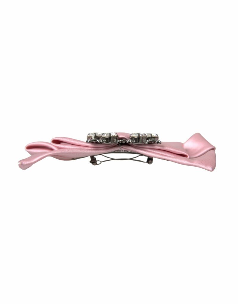 Dolce & Gabbana Pink Satin Crystal Jewelry Brooch Hair Pin - Image 6