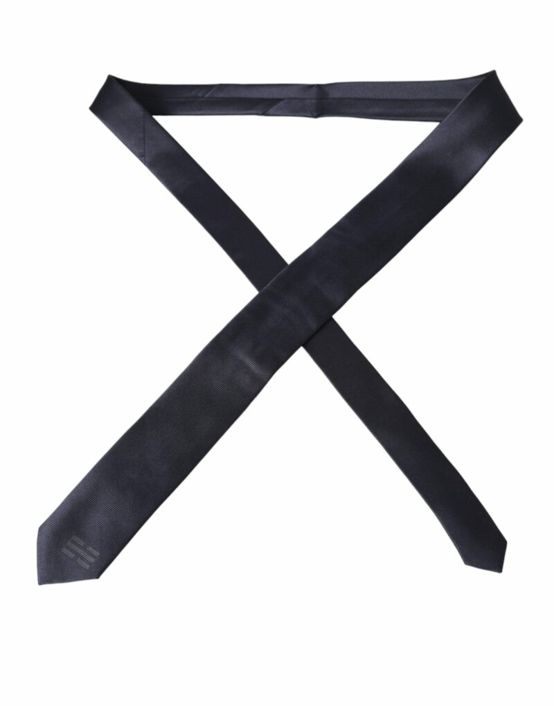 Dolce & Gabbana Blue Solid Silk Adjustable Tie Men - Image 3