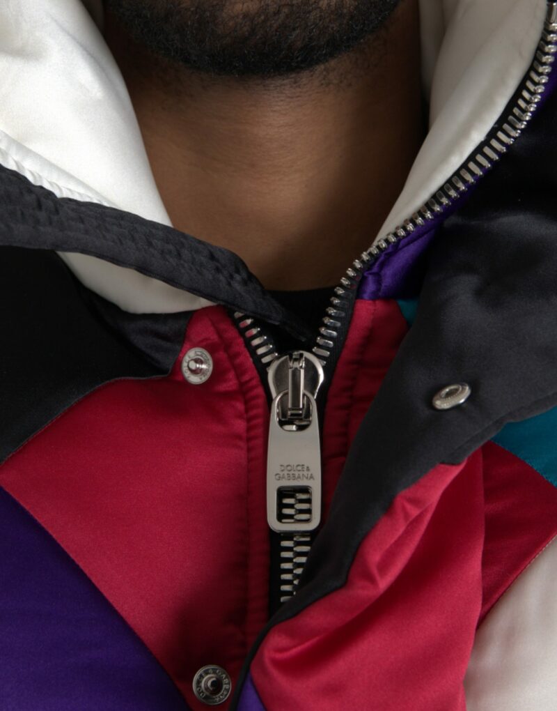 Dolce & Gabbana Multicolor Logo Windbreaker Puffer Jacket - Image 4