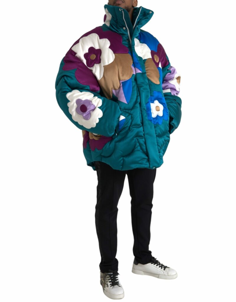 Dolce & Gabbana Multicolor Floral Windbreaker Puffer Jacket - Image 2