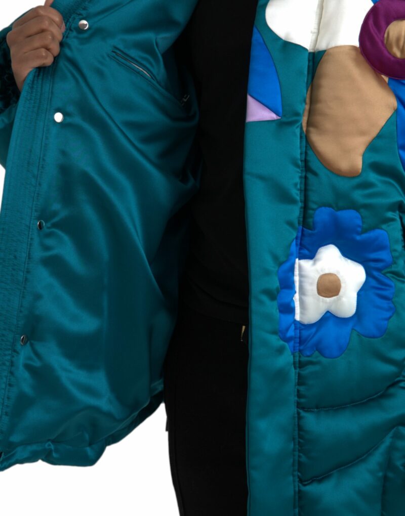 Dolce & Gabbana Multicolor Floral Windbreaker Puffer Jacket - Image 6
