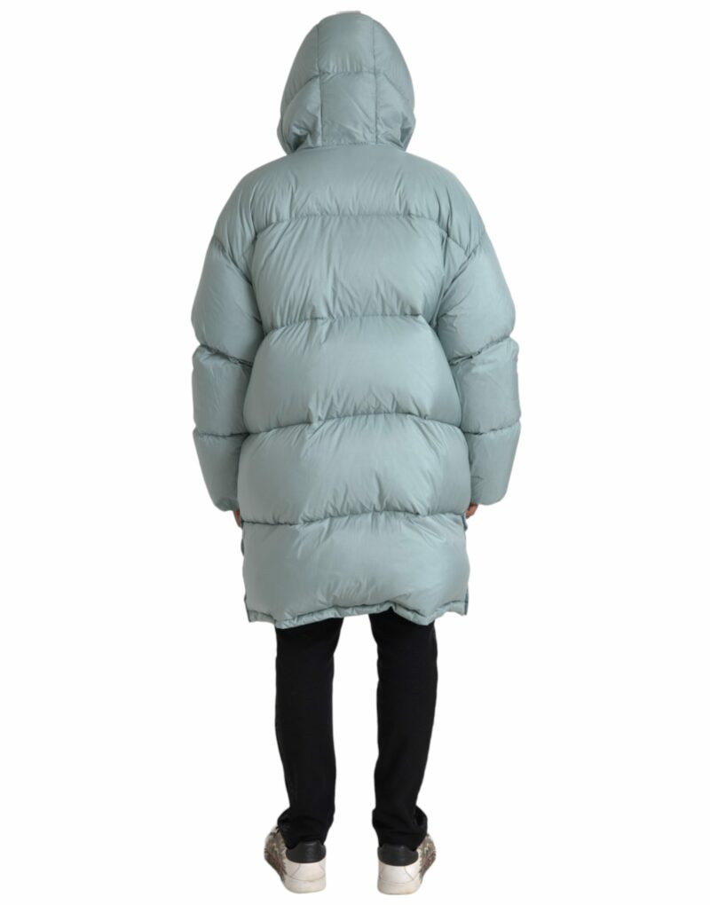 Dolce & Gabbana Light Blue Quilted Hooded Puffer Jacket Men - Image 3
