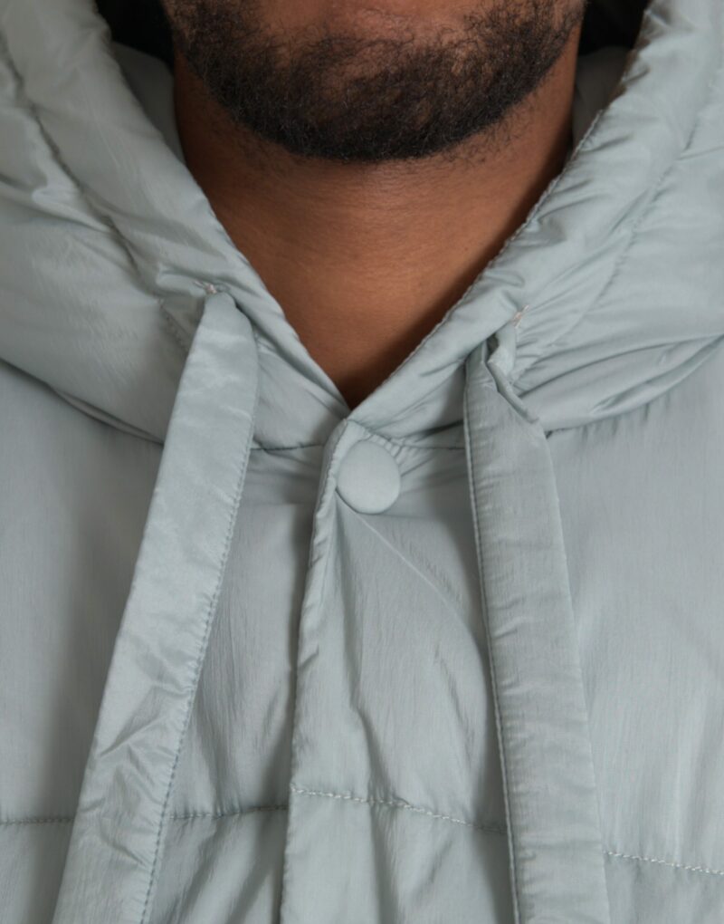 Dolce & Gabbana Light Blue Quilted Hooded Puffer Jacket Men - Image 4