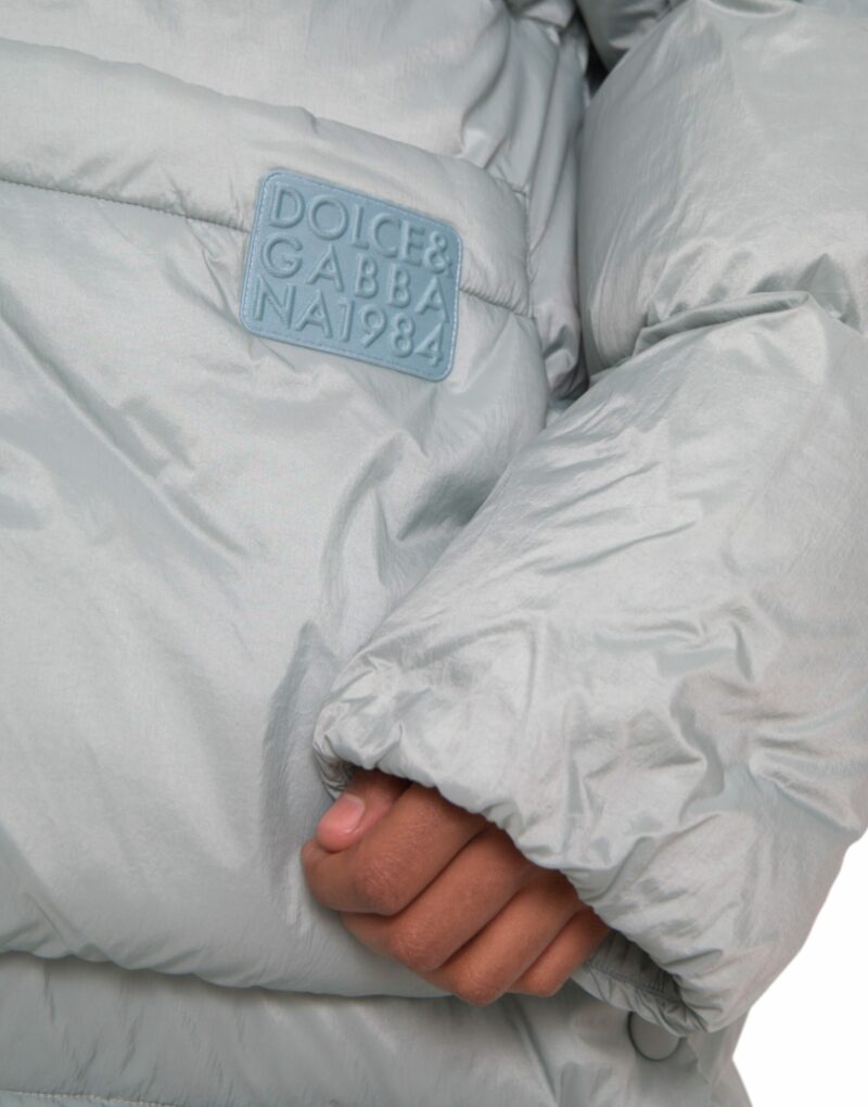 Dolce & Gabbana Light Blue Quilted Hooded Puffer Jacket Men - Image 5
