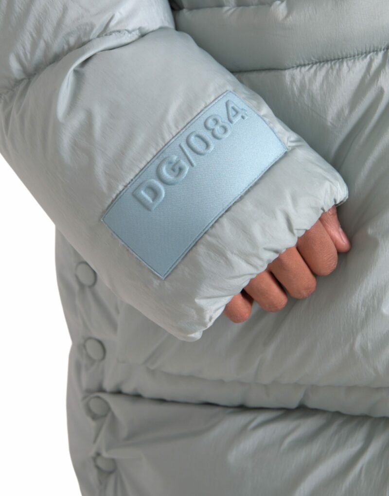 Dolce & Gabbana Light Blue Quilted Hooded Puffer Jacket Men - Image 6