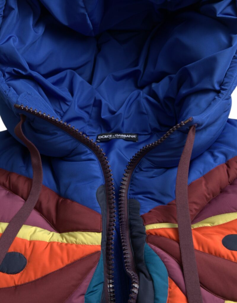 Dolce & Gabbana Multicolor Butterfly Hooded Puffer Jacket - Image 7