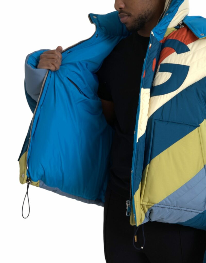Dolce & Gabbana Multicolor Logo Windbreaker Puffer Jacket - Image 6
