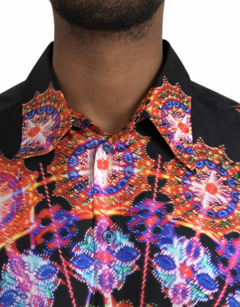 Dolce & Gabbana Multicolor Luminarie Silk Men Casual Shirt - Image 4