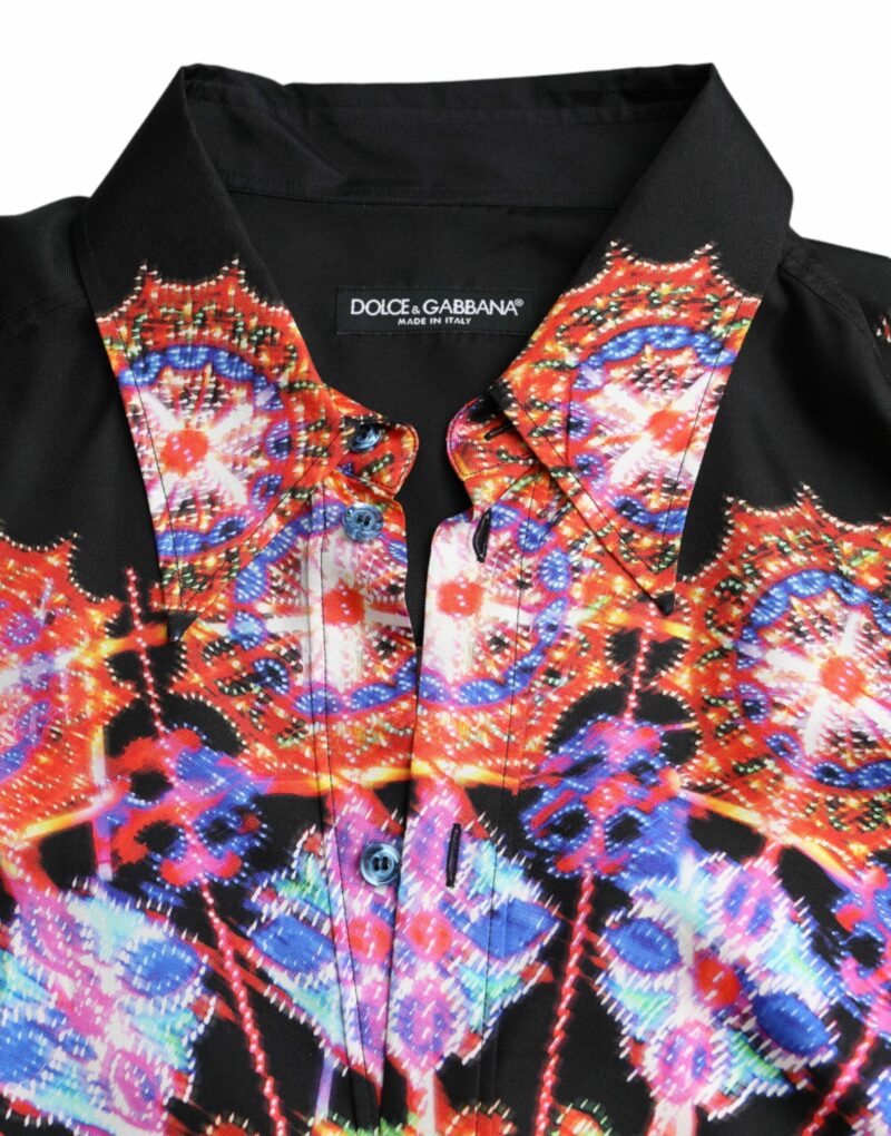 Dolce & Gabbana Multicolor Luminarie Silk Men Casual Shirt - Image 6