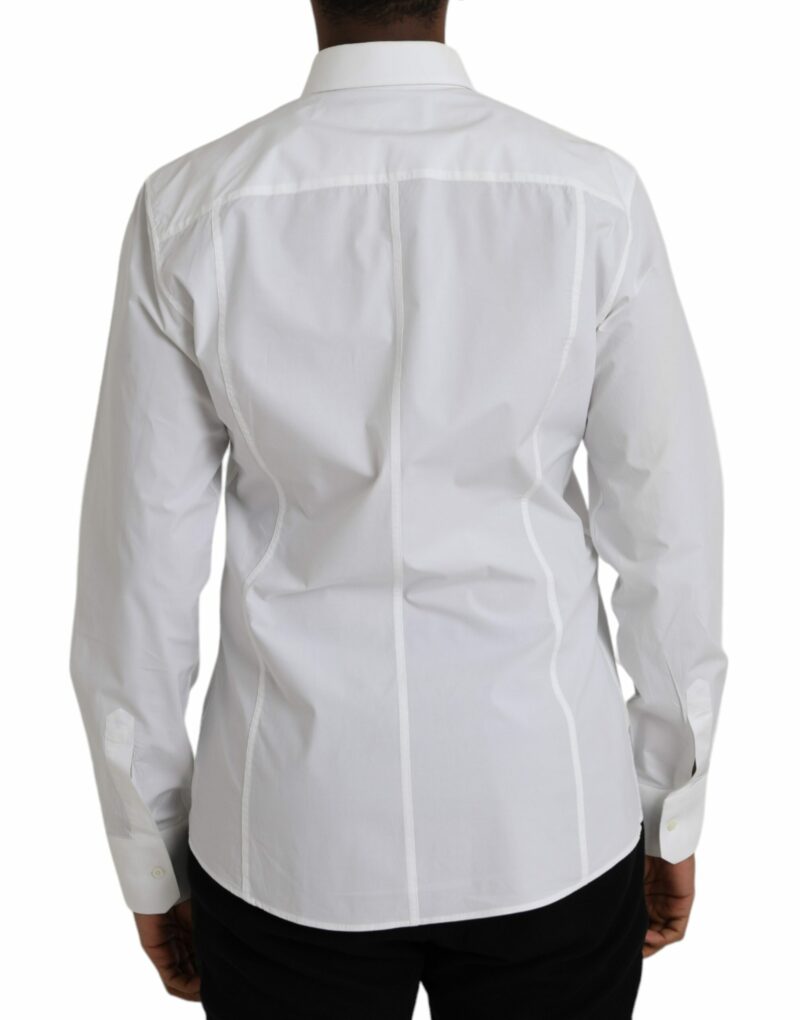 Dolce & Gabbana White Cotton Formal Dress Top SICILIA Shirt - Image 3