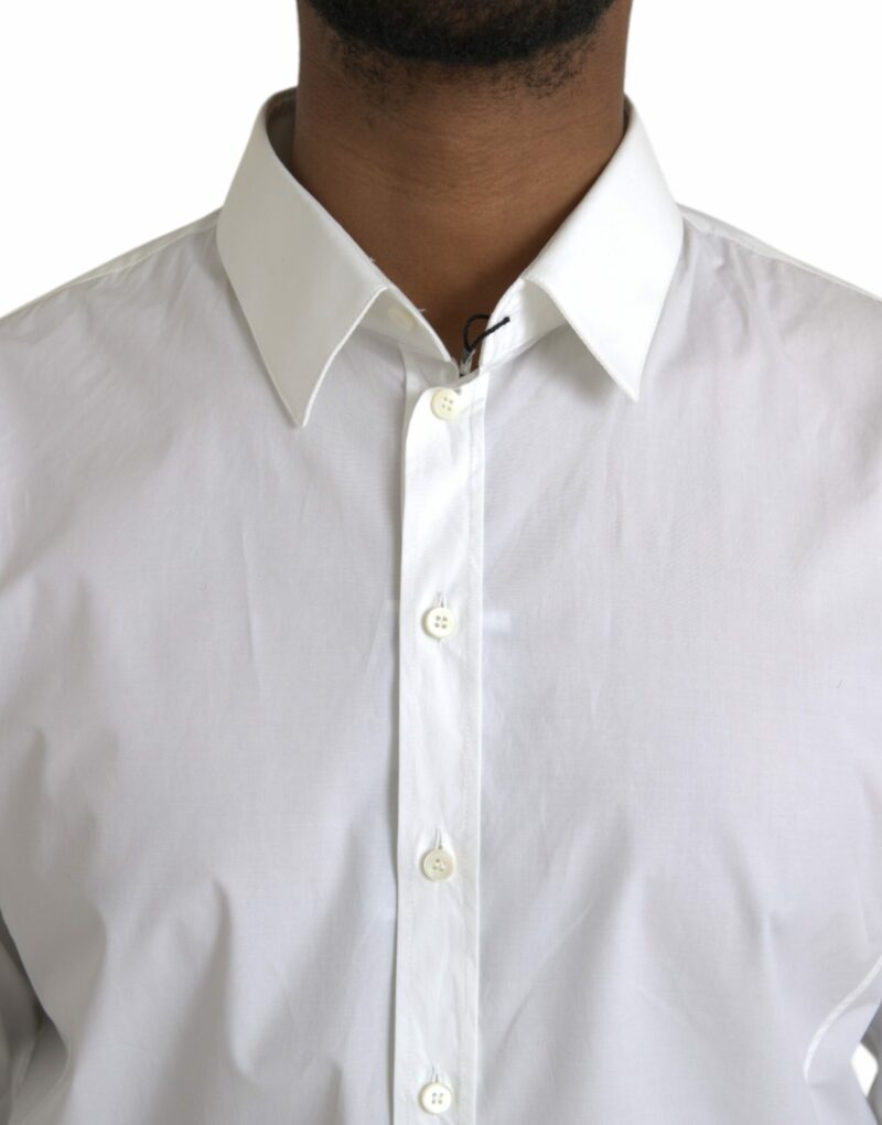 Dolce & Gabbana White Cotton Formal Dress Top SICILIA Shirt - Image 4