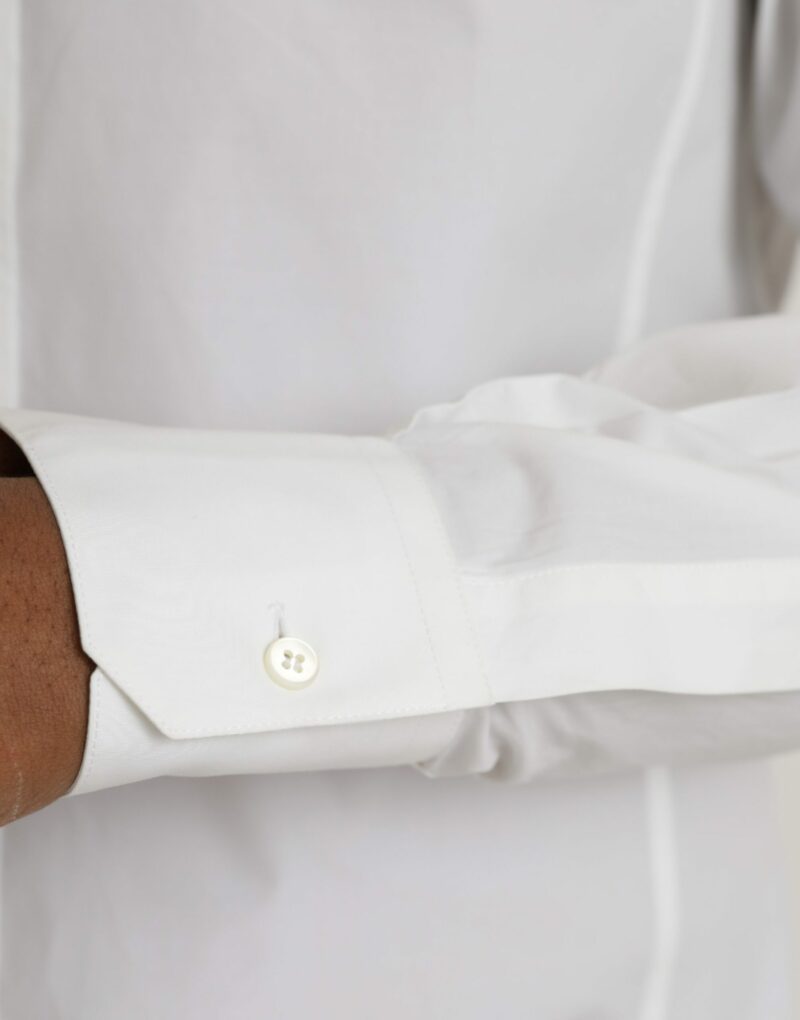 Dolce & Gabbana White Cotton Formal Dress Top SICILIA Shirt - Image 5