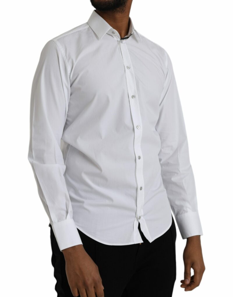 Dolce & Gabbana White Cotton Long Sleeve Dress MARTINI Shirt - Image 2