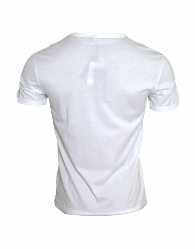 Dolce & Gabbana White Logo Embroidery Short Sleeve T-shirt - Image 2